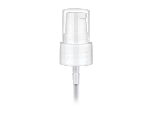 20-410 White Smooth Cosmetic Treatment Pump (4" Dip tube, 130mcl Output)