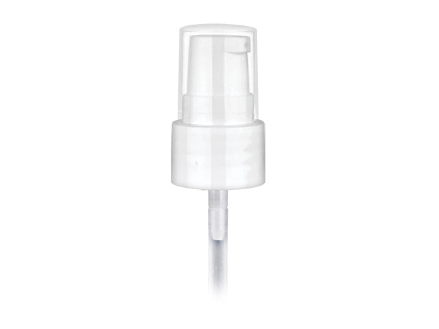 20-410 White Smooth Cosmetic Treatment Pump (4" Dip tube, 130mcl Output)
