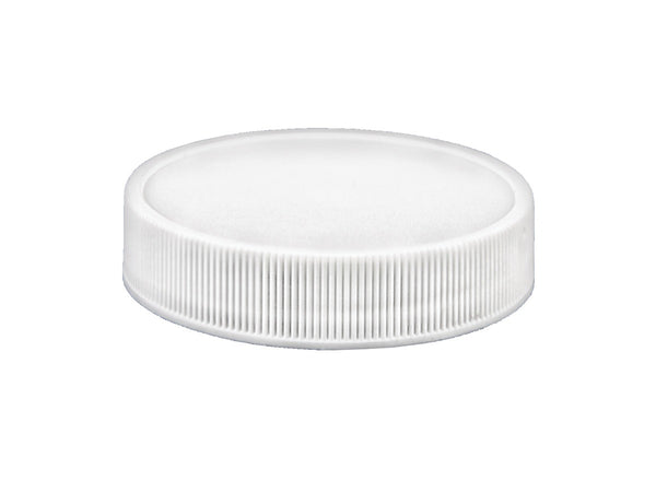 48-400 White Ribbed Plastic Cap (Universal Heat Seal)