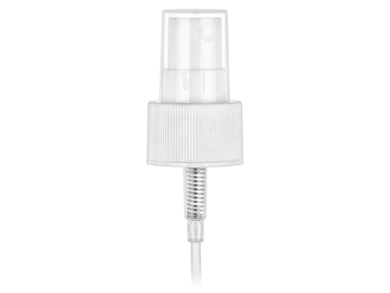 24-410 White Ribbed Fine Mist Sprayer ( 4.75" Dip Tube)