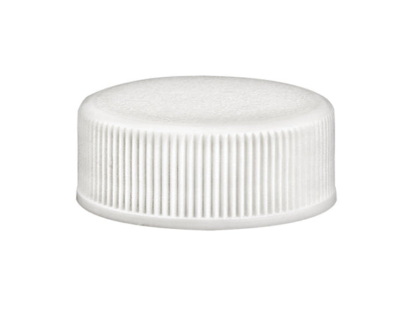 28-400 White Ribbed Cap (.035" Heat Seal/Pulp Liner)