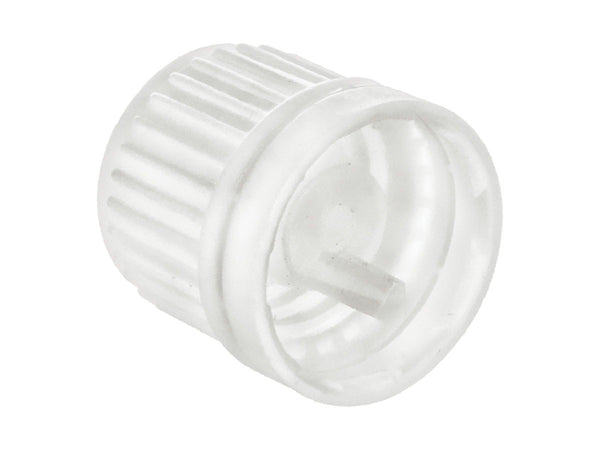 18mm White Ribbed Euro Dropper Cap .039" Orifice Tamper Evident Ring